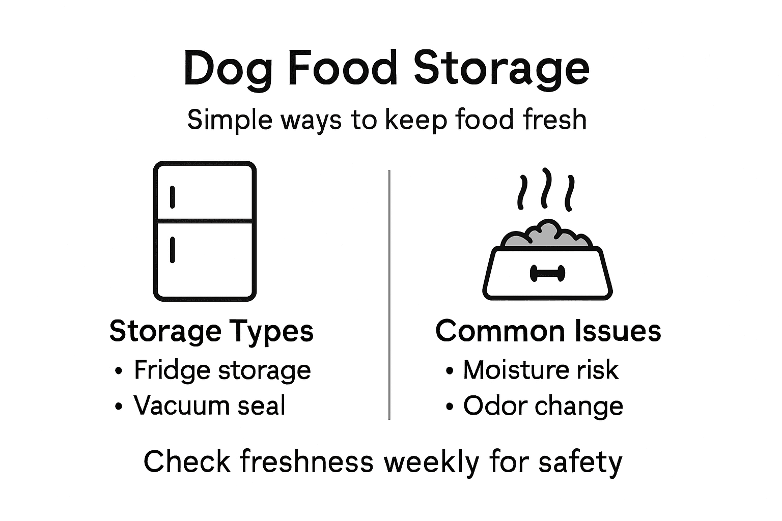 Infographic shows dog food storage methods and risks