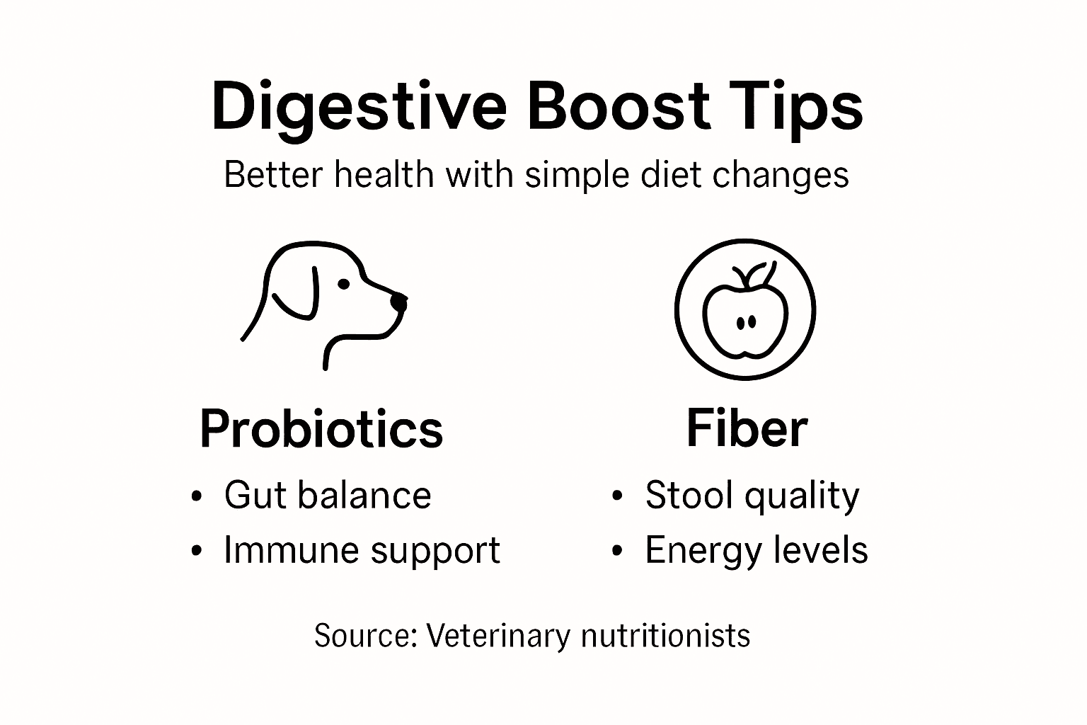 Infographic about probiotics and fiber for dogs