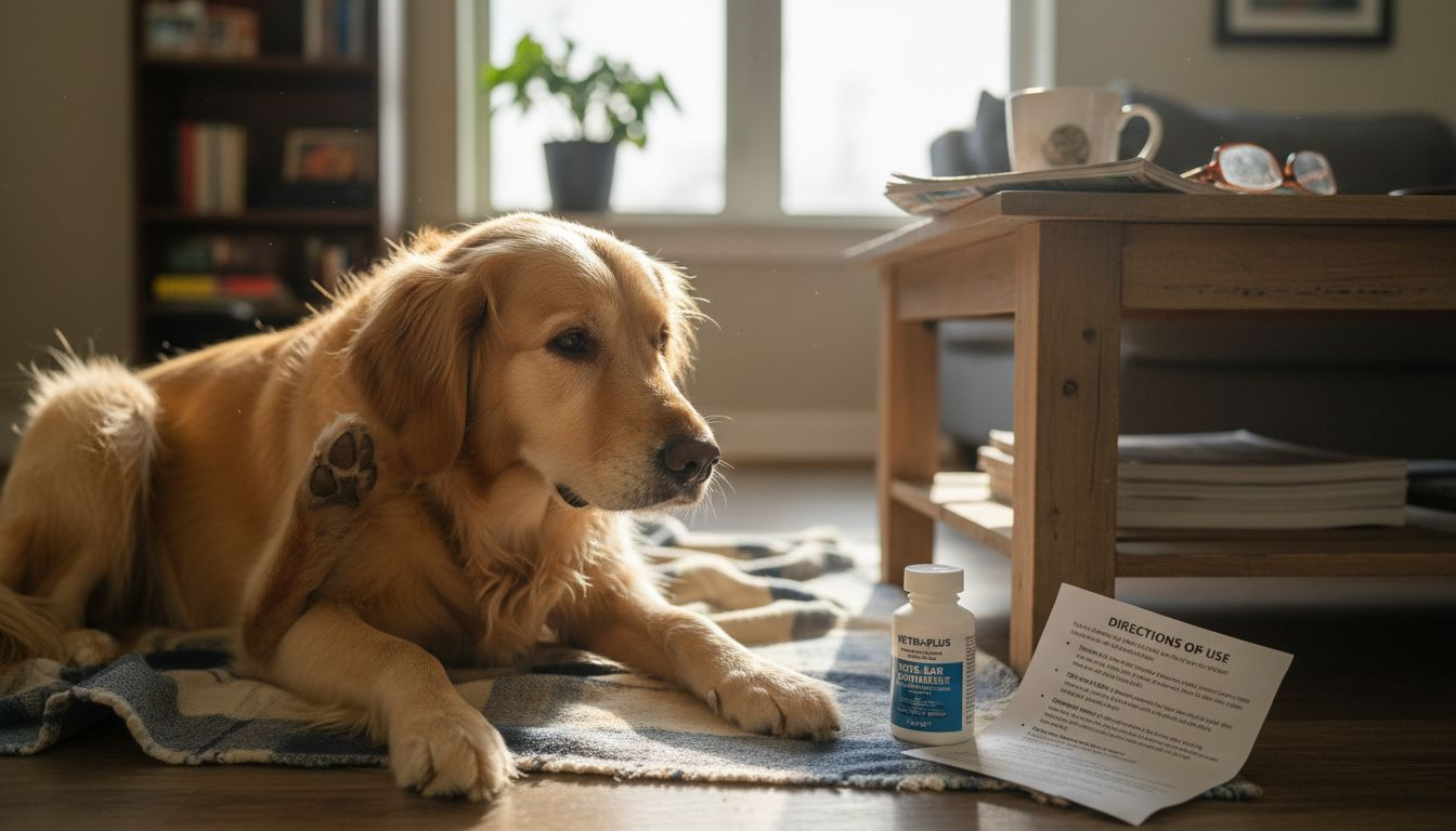 Dog with mild allergy symptoms scratching ear