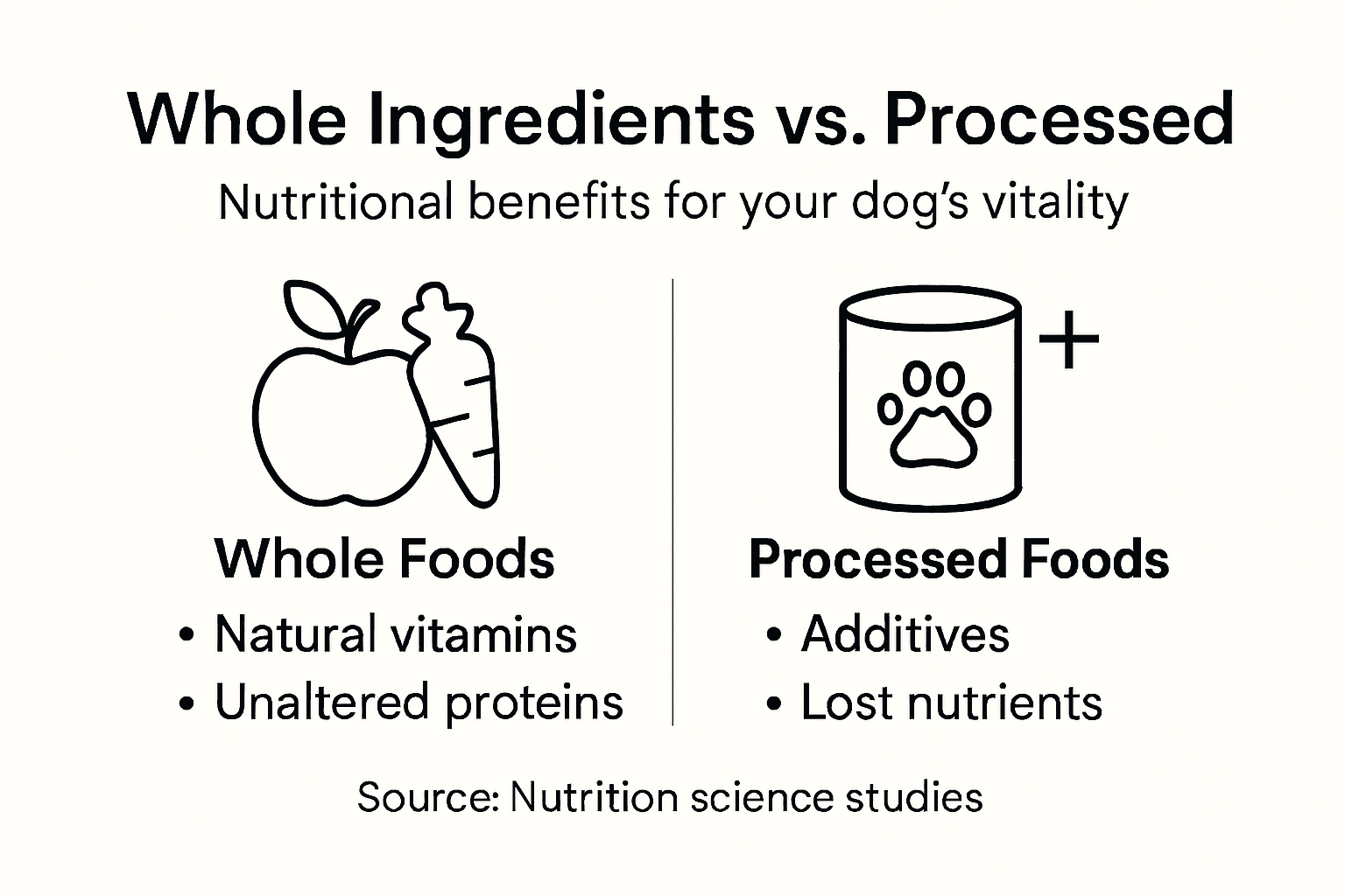 Infographic shows whole vs processed ingredients
