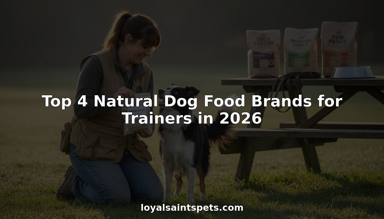 Dog trainer offering natural dog food treat