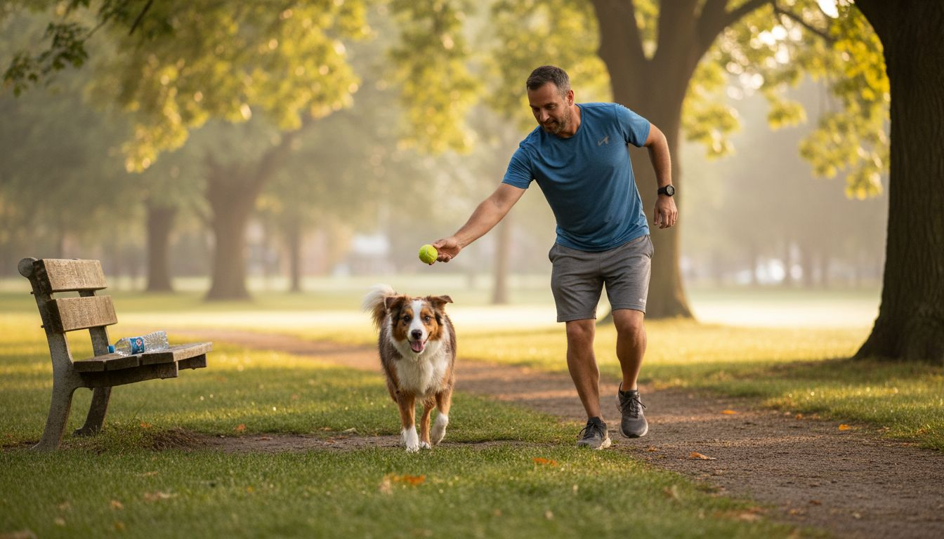 Active dog exercising in park