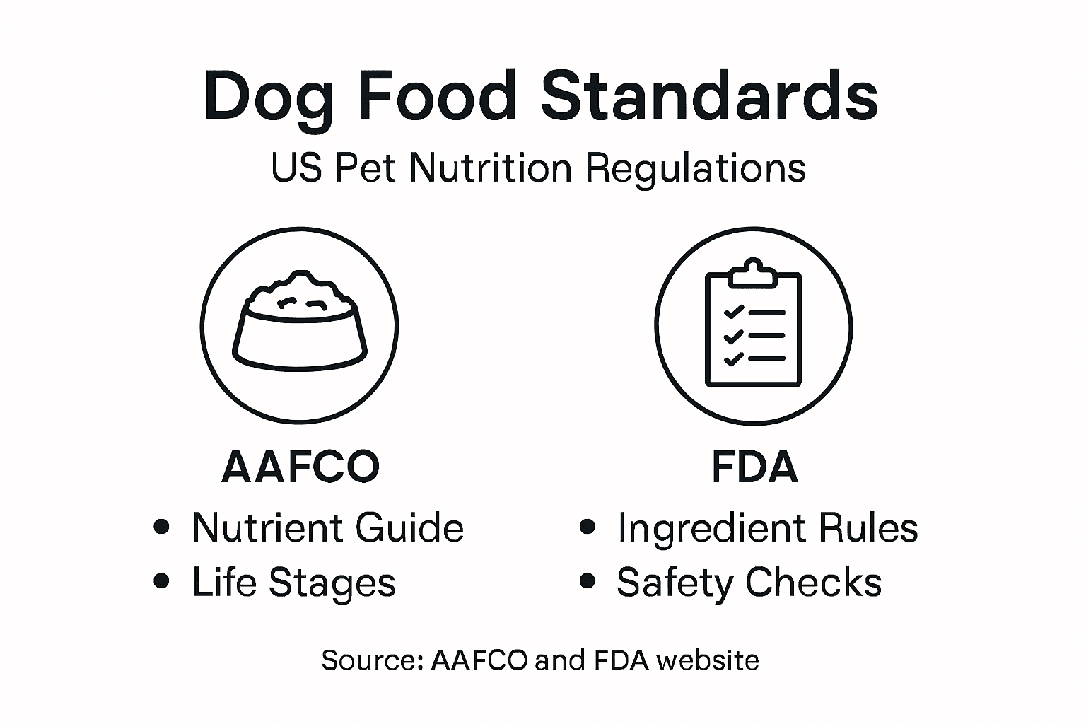 Infographic summarizing US dog food regulations