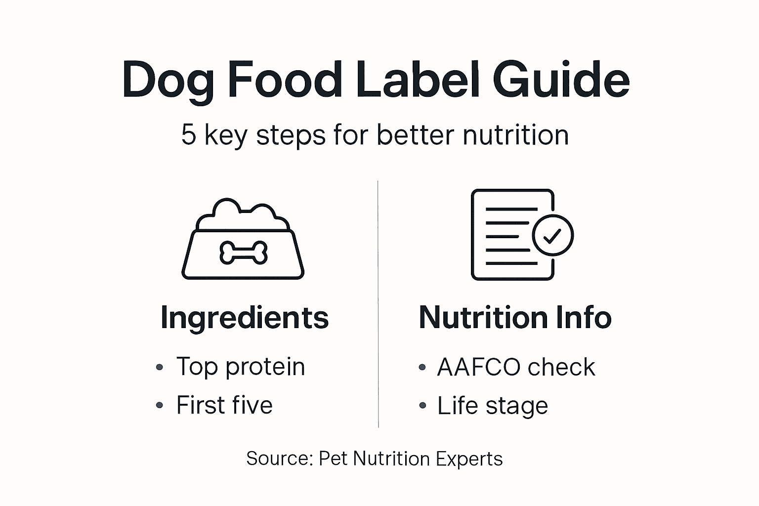 Infographic on dog food label essentials