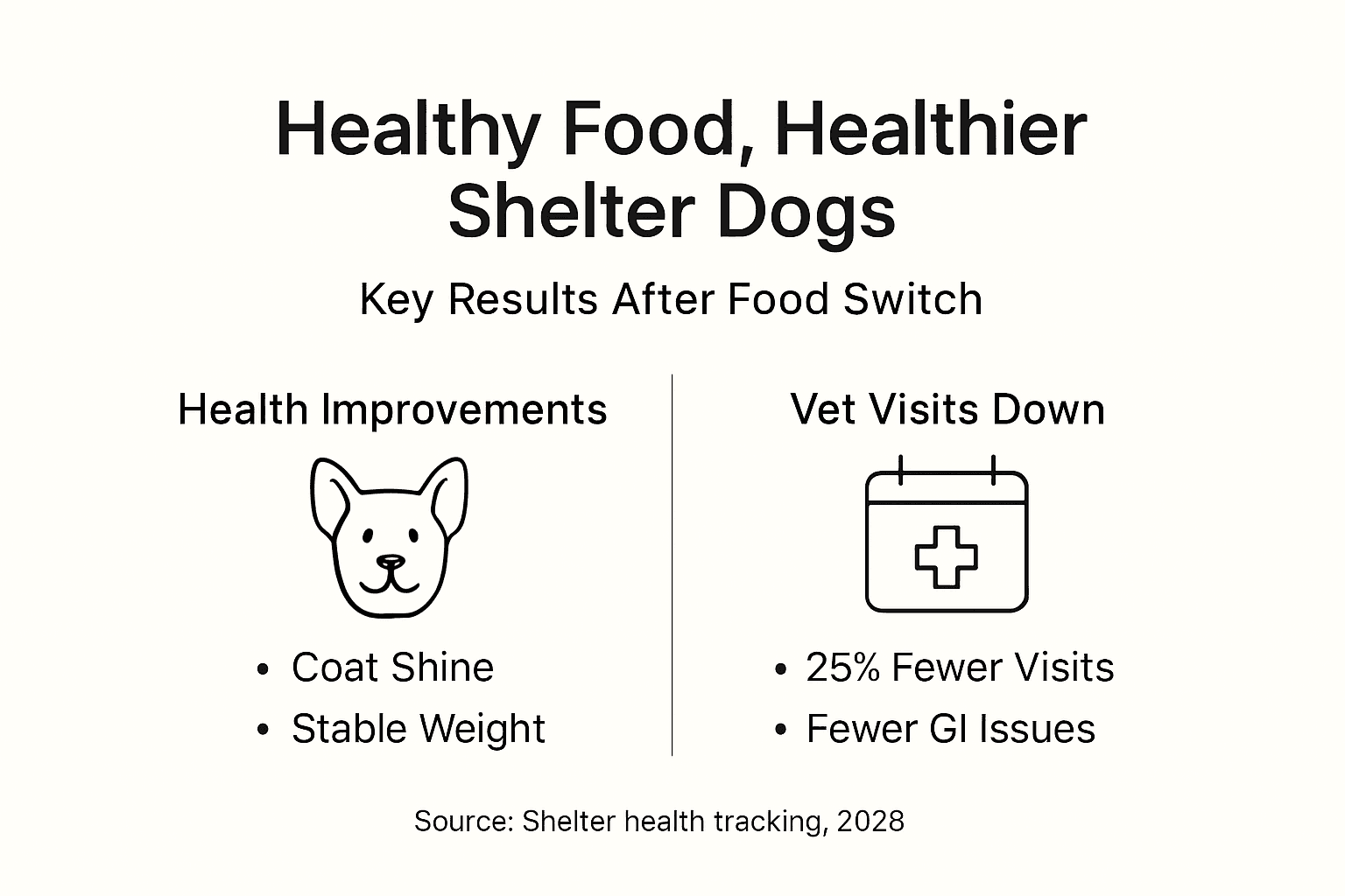 Infographic on outcomes after healthy dog food switch