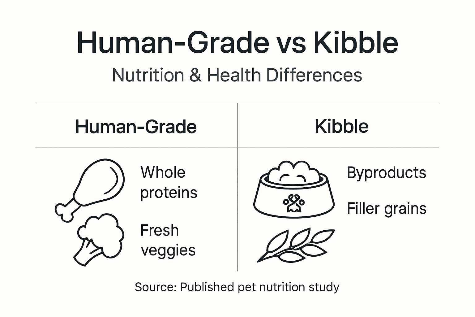 Infographic compares pet food nutrition