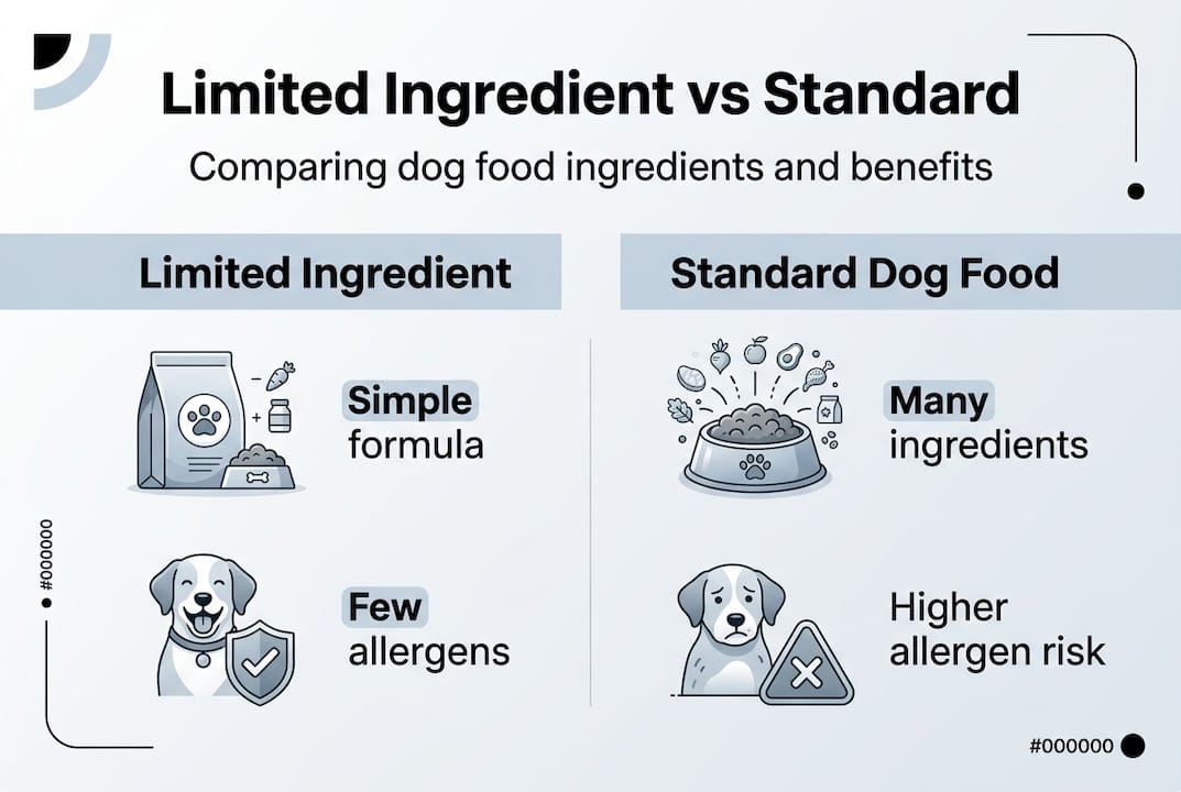 Infographic showing dog food comparison