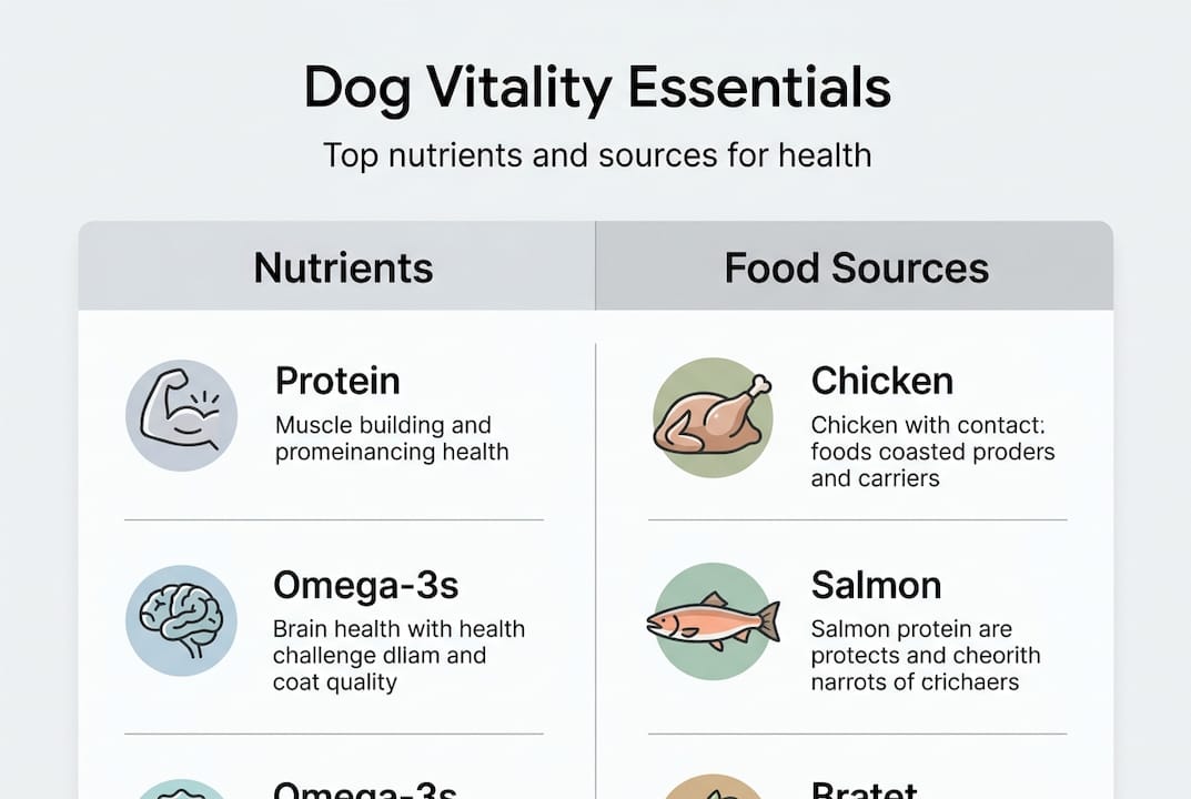 Infographic showing dog nutrition essentials