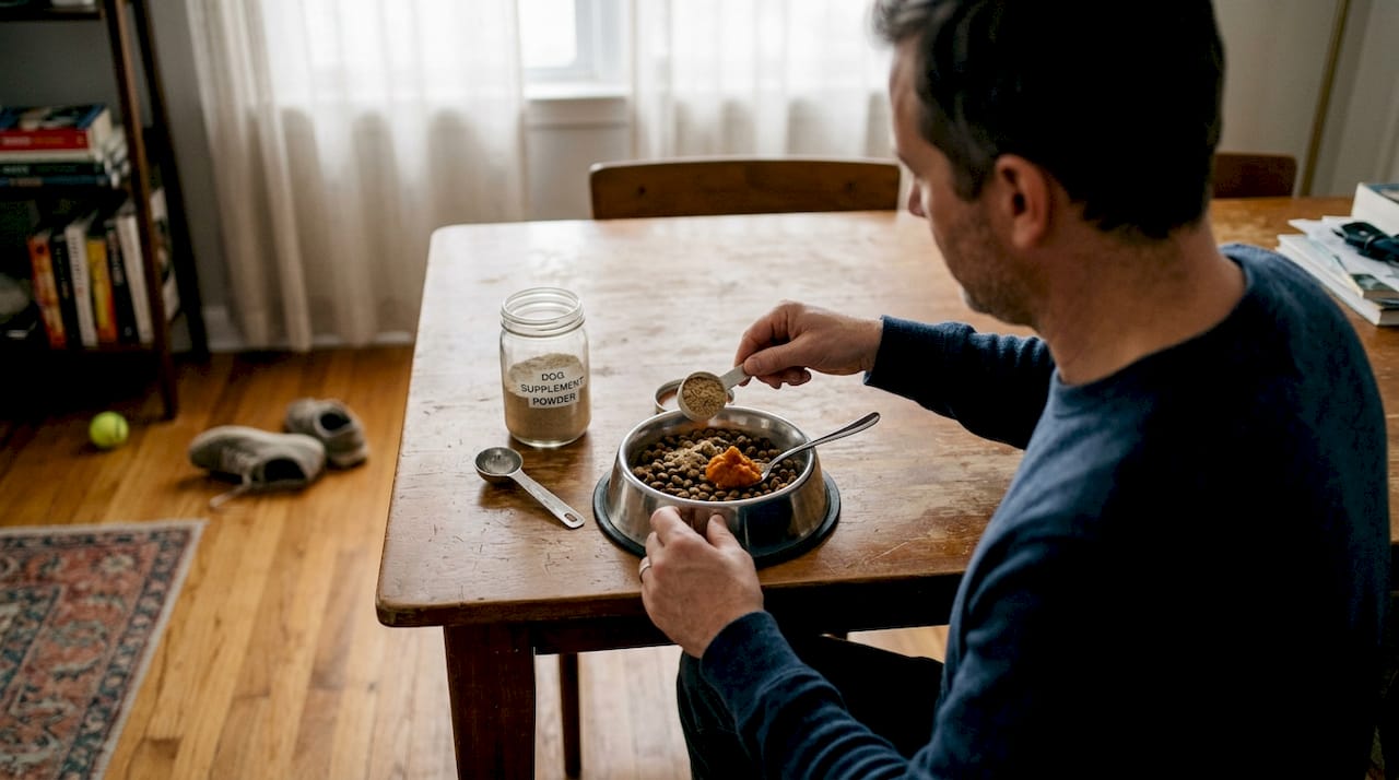 Mixing freeze-dried toppers with kibble at home