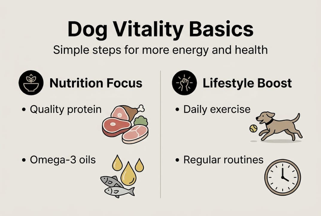 Infographic overview of dog vitality basics