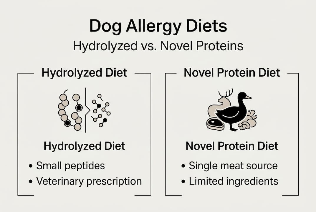 Infographic comparing dog allergy diets