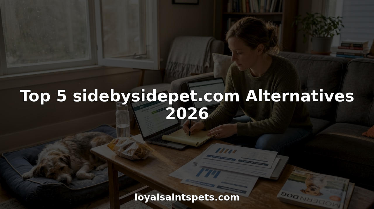 Pet owner comparing dog food brands at home