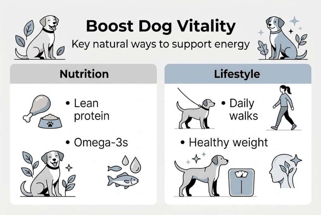 Infographic on dog vitality essentials