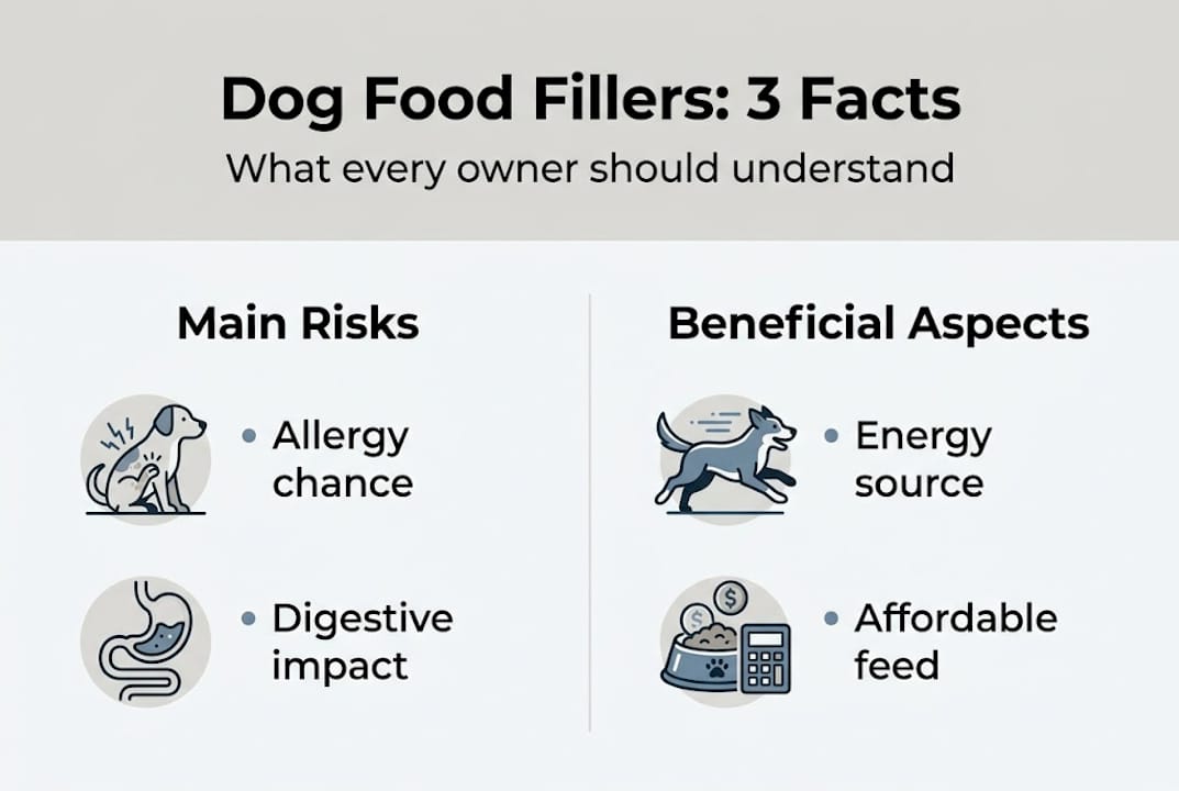 Dog food fillers infographic main risks and benefits