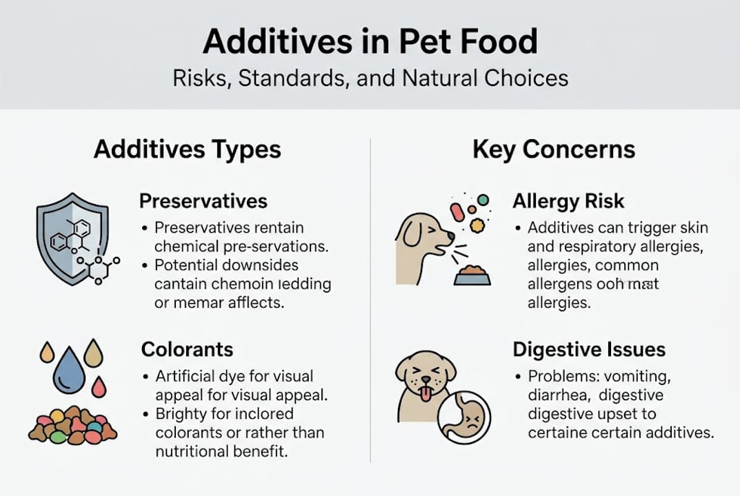 Infographic on pet food additives and concerns