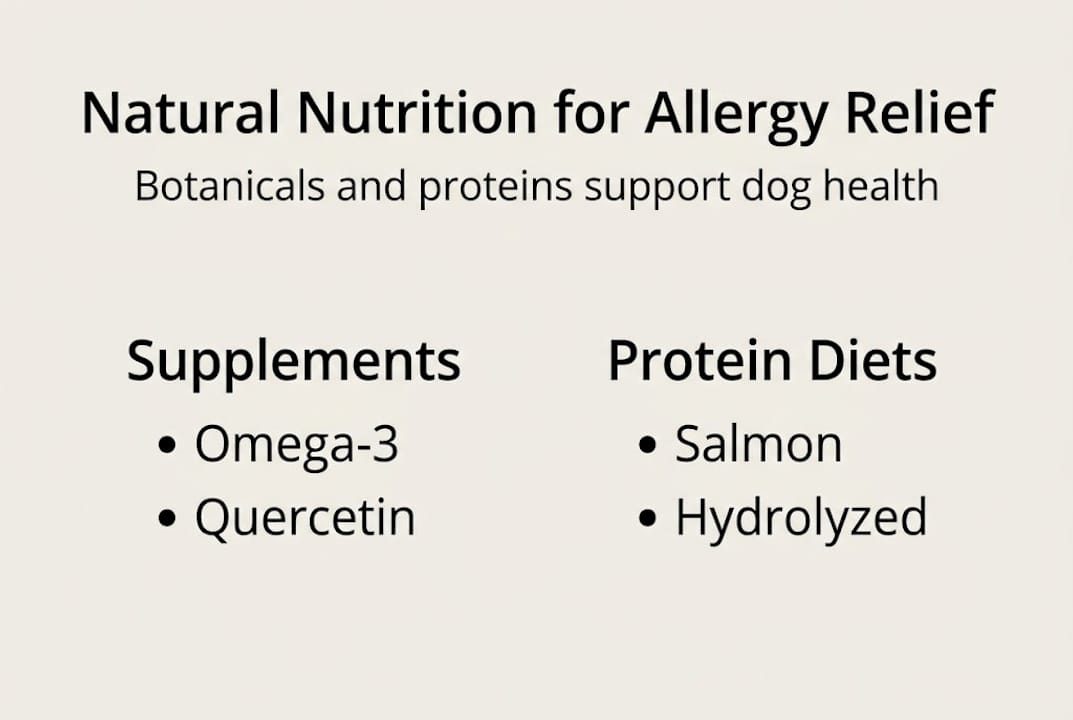 Infographic on natural nutrition for dog allergy relief