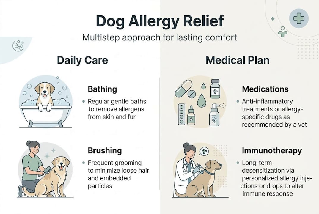 Infographic on dog allergy relief strategies
