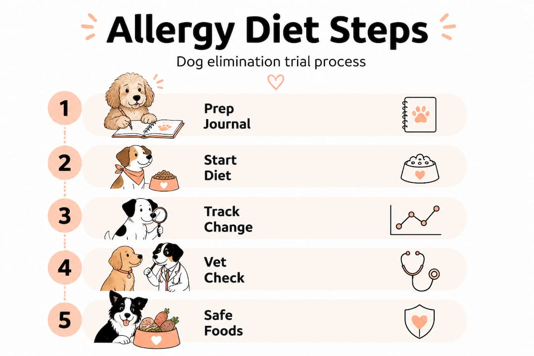 Infographic shows elimination diet process steps
