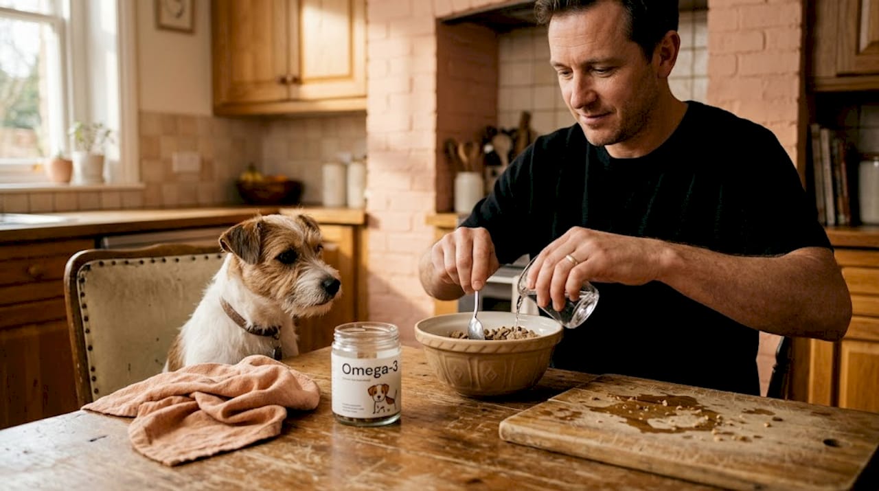 Pet owner preparing allergy-friendly diet