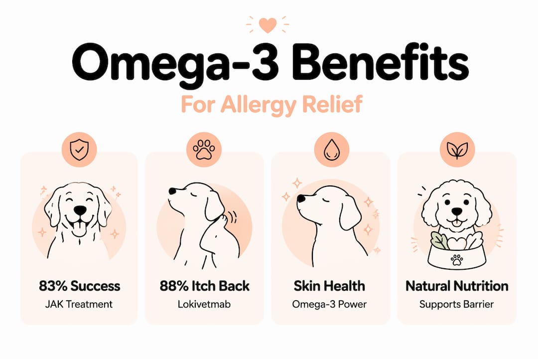 Omega-3 allergy benefits pet infographic