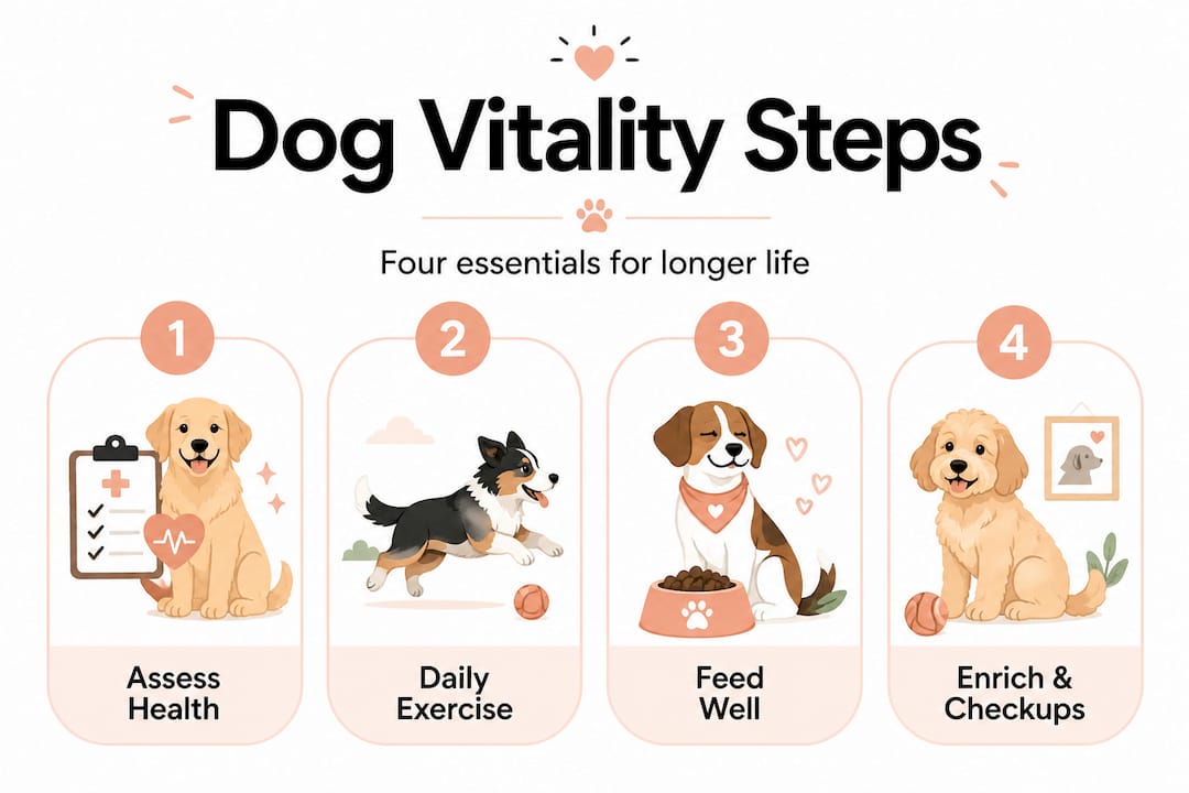 Step-by-step dog vitality checklist infographic