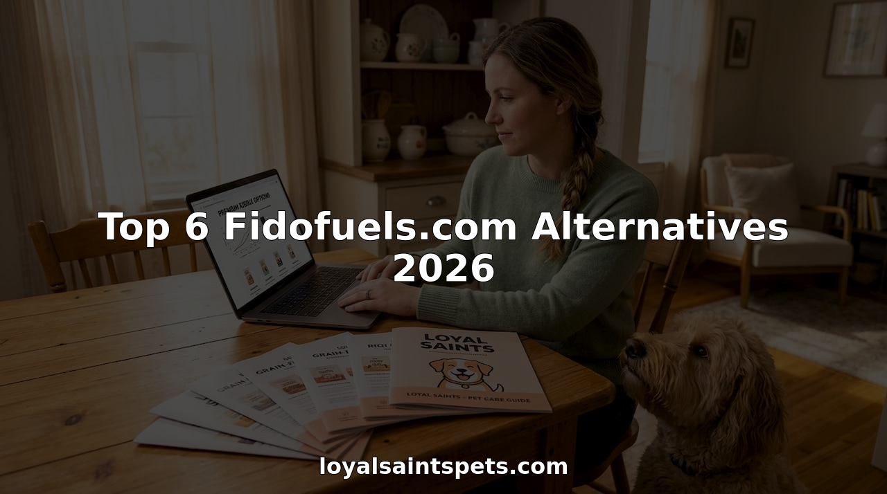 Dog owner comparing premium food brands with her dog