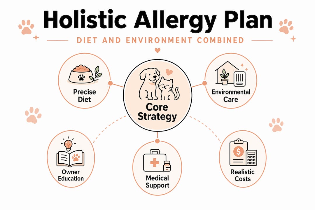 Hierarchy infographic: holistic allergy management plan