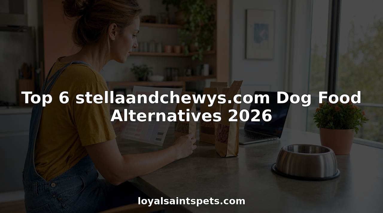 Person comparing various dog food alternatives at kitchen table
