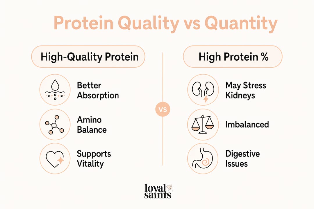Infographic comparing protein quality and quantity