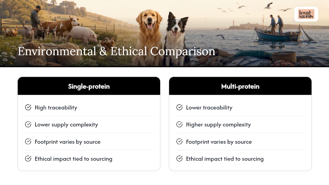 Comparison of environmental and ethical aspects of protein choices