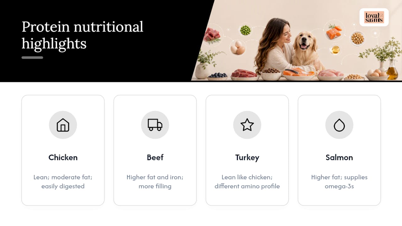 Comparison of common dog protein profiles