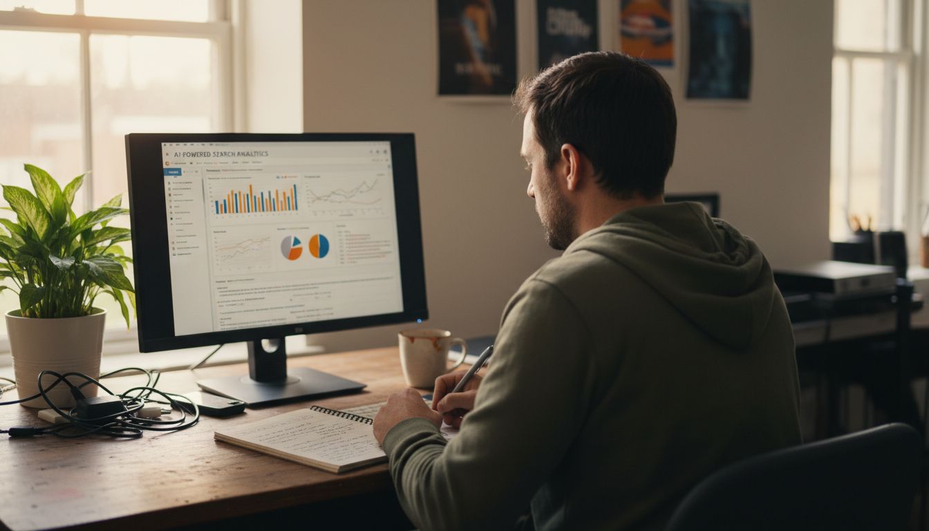 SEO analyst monitoring AI search data