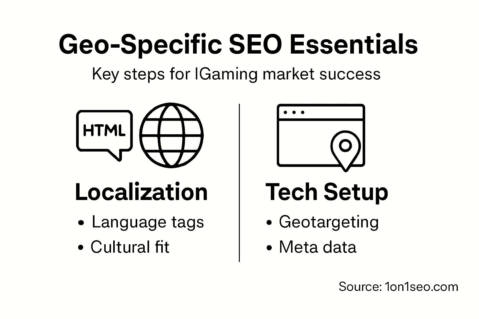 Infographic summarizing geo-specific SEO steps