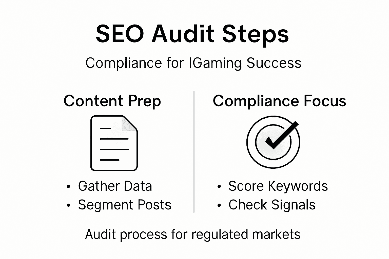 Infographic of SEO audit compliance steps