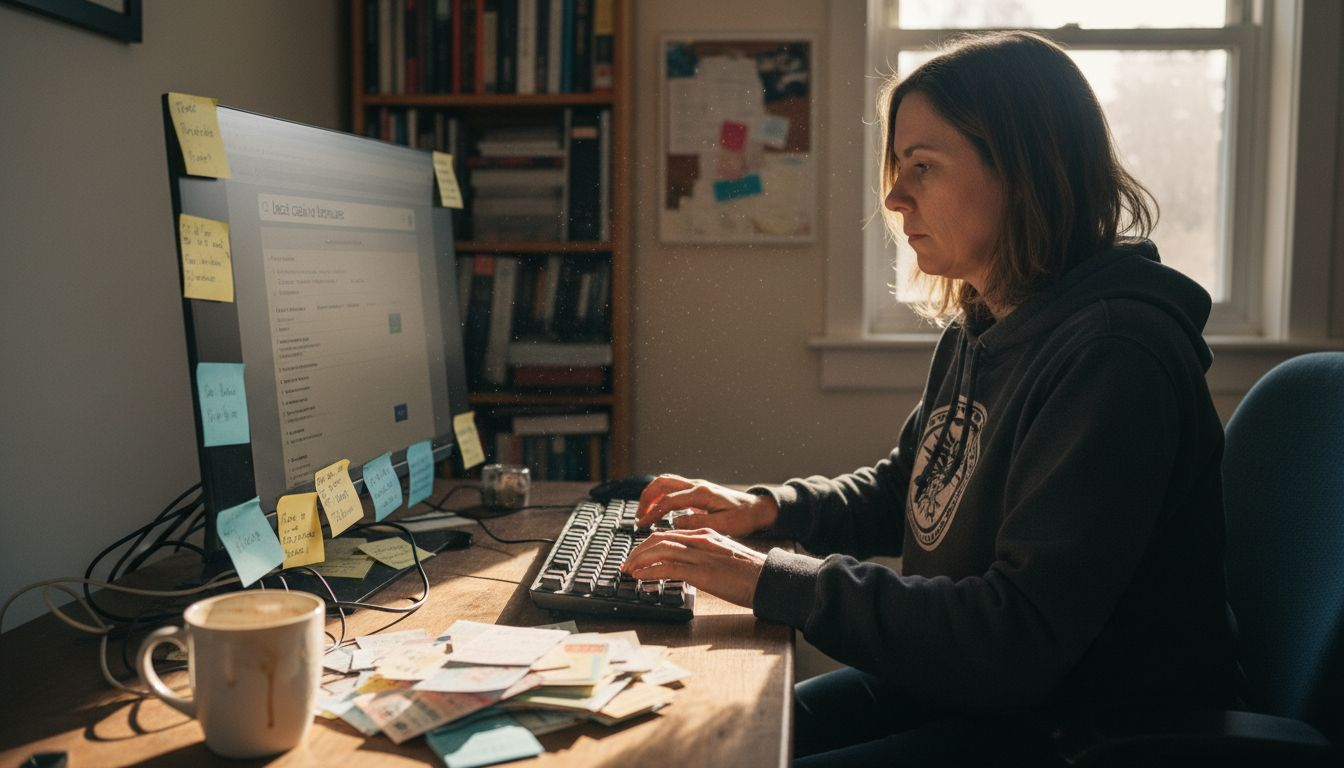 User searching casino bonuses on computer