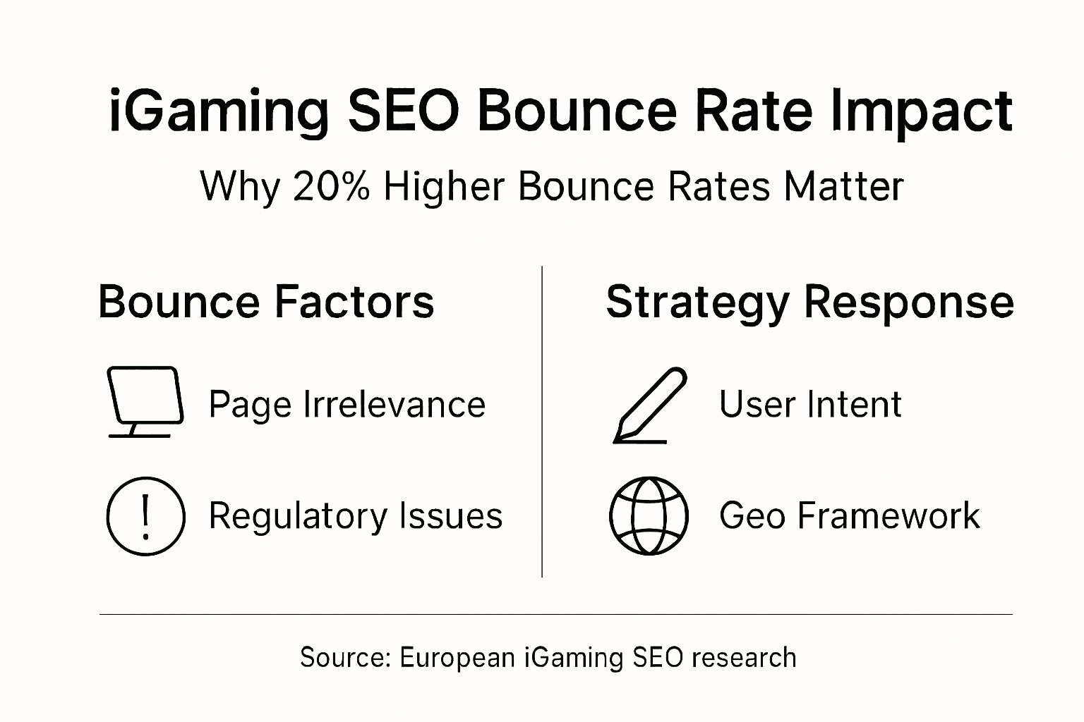 Infographic showing iGaming bounce rate strategy