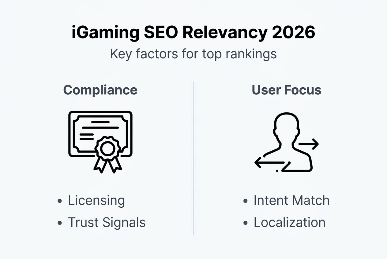 Infographic highlights main iGaming SEO relevancy factors