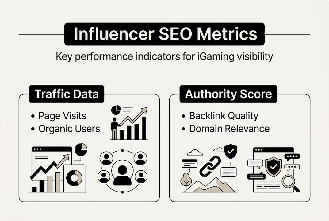 Infographic of key influencer SEO metrics
