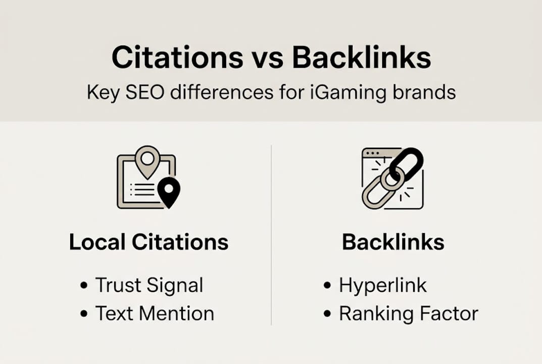 Infographic showing citation and backlink differences