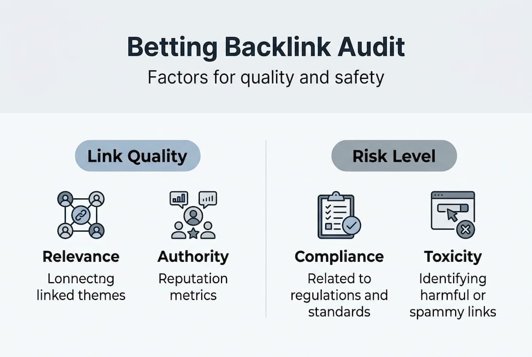 Infographic on key betting backlink factors