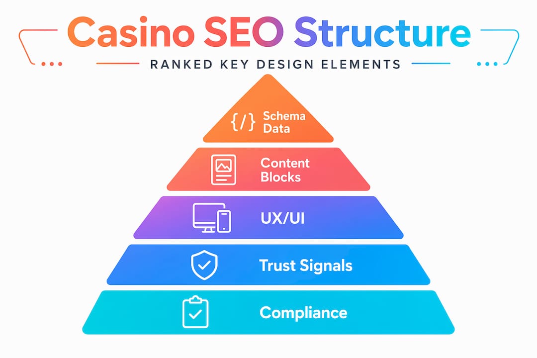 Hierarchy pyramid of casino SEO elements