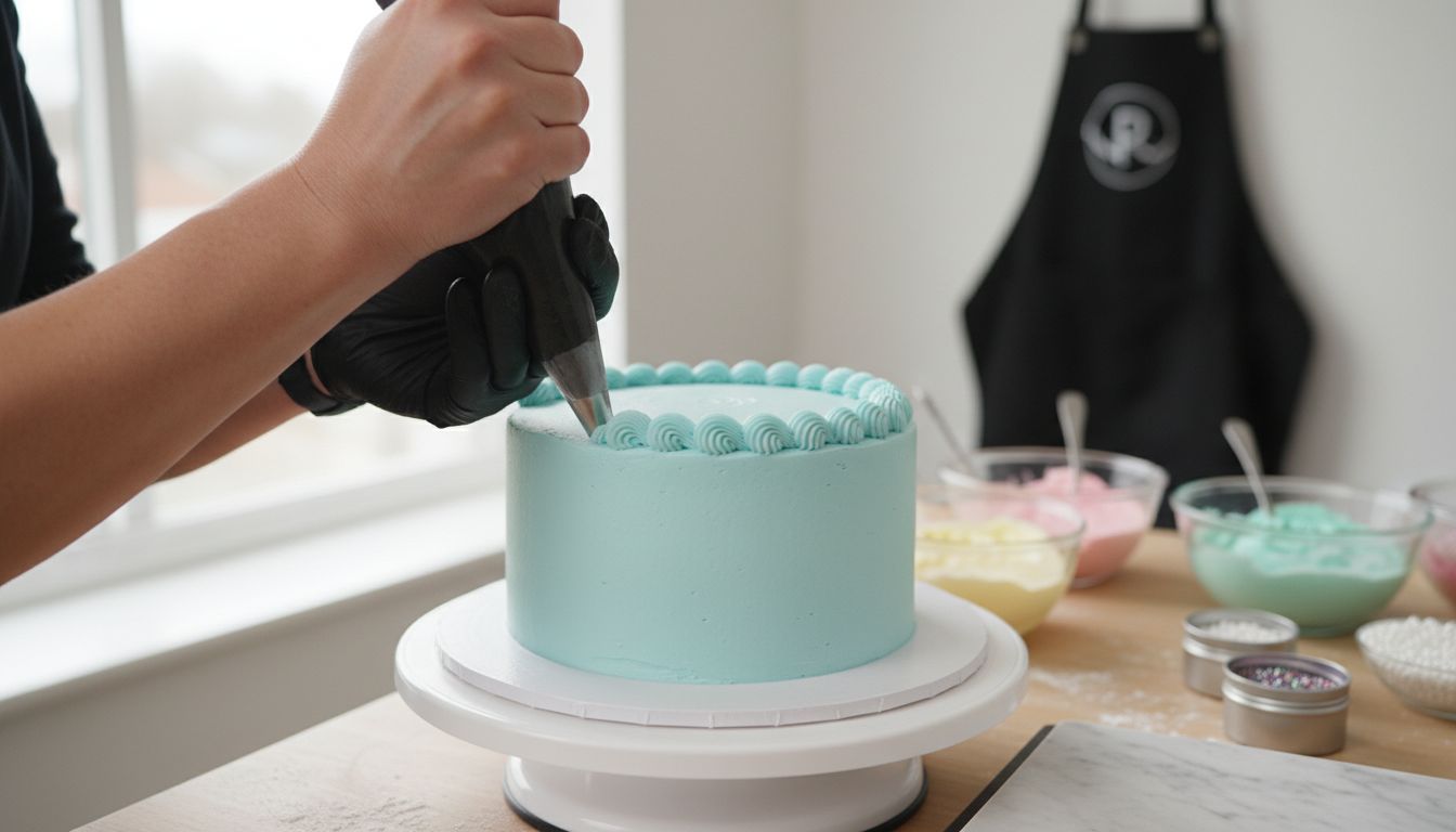 cake piping technique demo