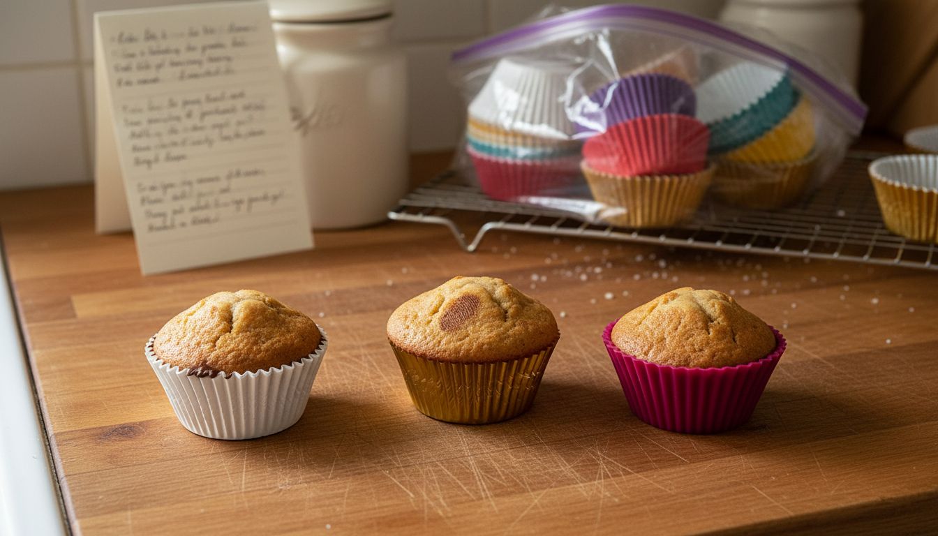 Cupcakes in three types of cases