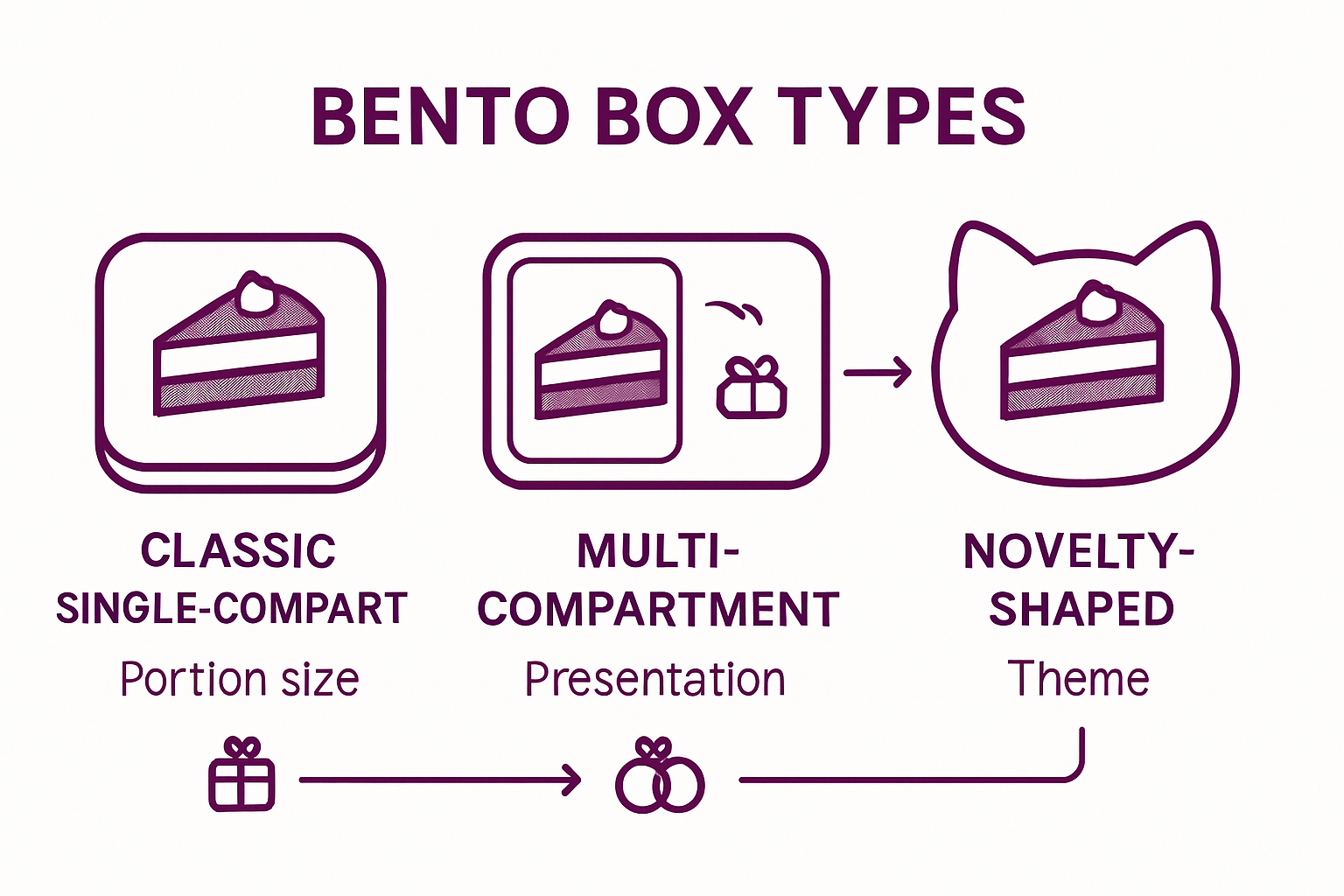 Infographic comparing bento box types