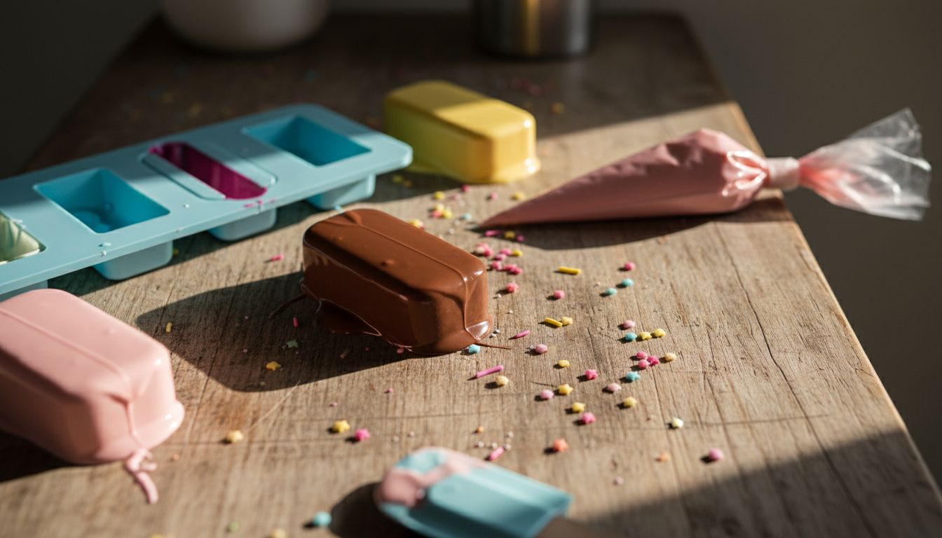 Cakesicle moulds with colorful candy melts