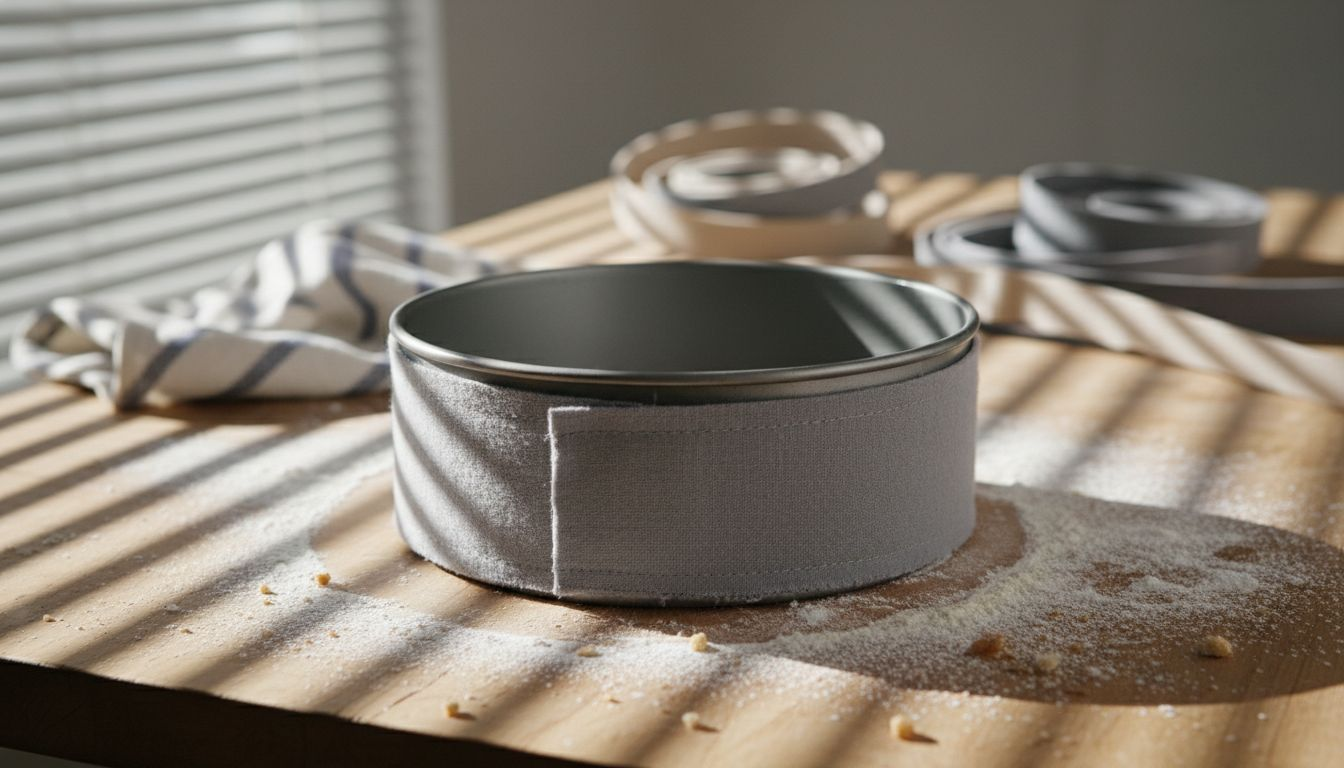 Cake tin fitted with baking belt