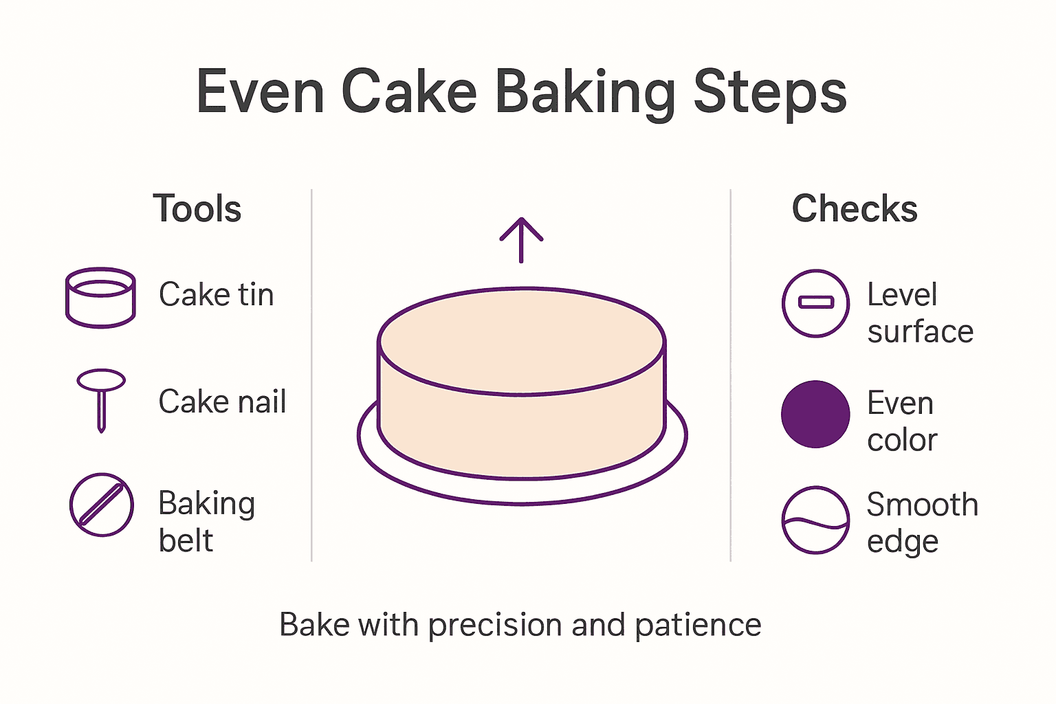 Infographic summarizing baking steps and tools