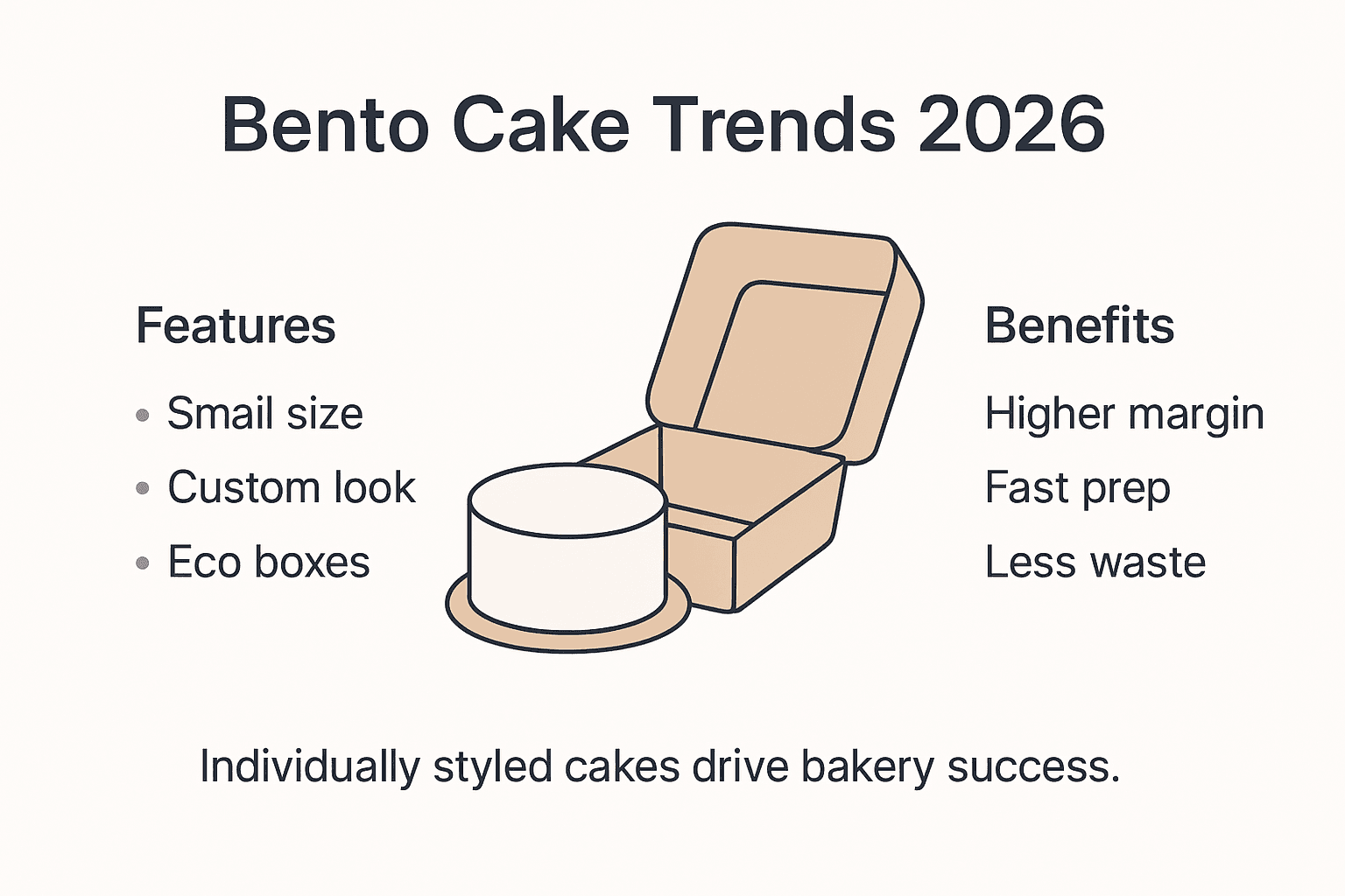 Infographic about 2026 bento cake bakery trends