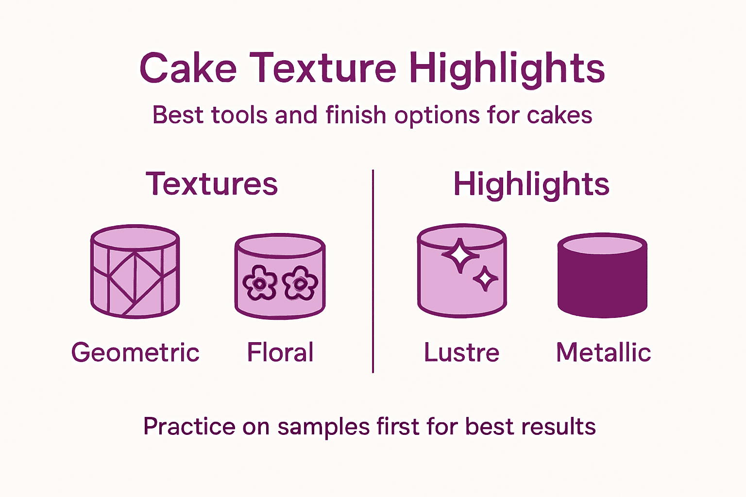 Infographic showing cake texture and highlights chart