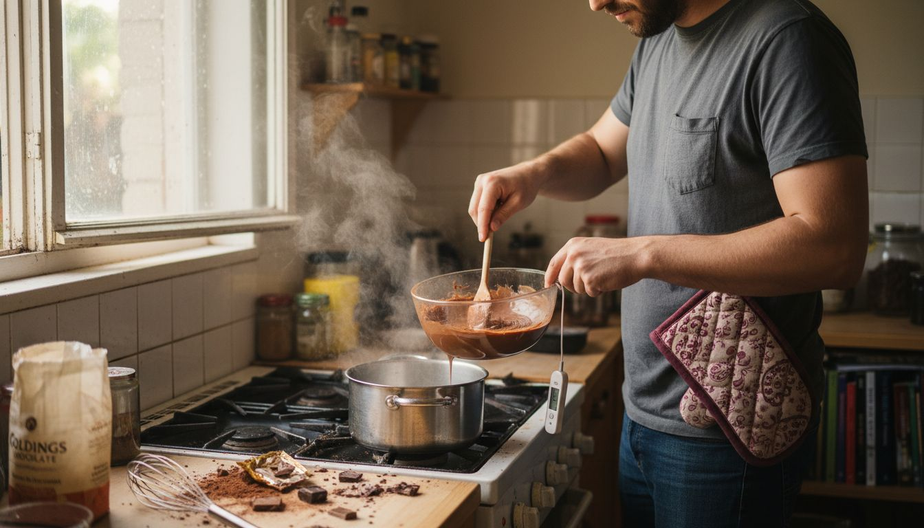 Melting Goldings Chocolate on stovetop